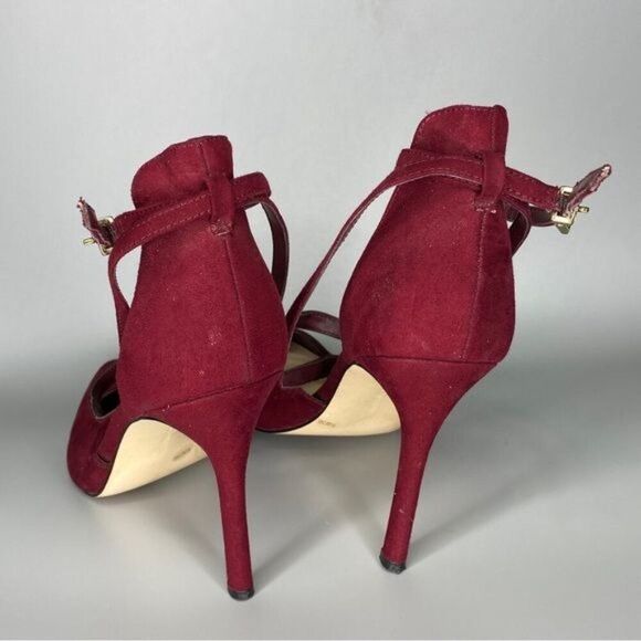 BCBGeneration Burgundy Suede Heels Pointed Toe Size 9.5 - Picture 6 of 8